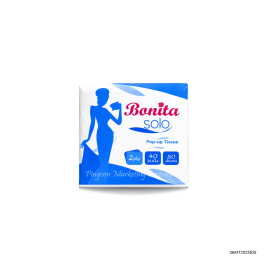 Bonita Solo Pop-up Tissue Virgin Pulp 2-ply 40 pulls
