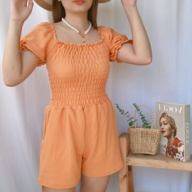 Smocking Romper Mustard