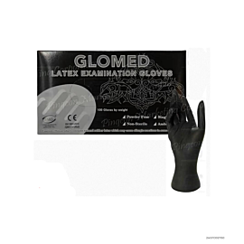 Glomed Latex Gloves Black Large x100