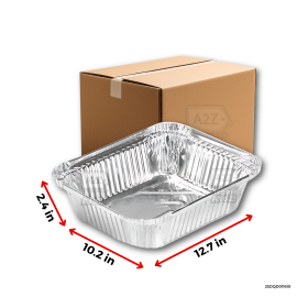 Aluminum - JUMBO  (12.7x10.2x2.4") no lid - 120 PCS