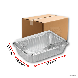 THICK ALUM - JUMBO DEEP DISH w COVER (56g) 32.3*26.2*10.3 cm - 60 PCS