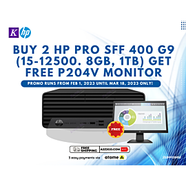Buy 2 HP Pro SFF 400 G9 (15-12500 8GB 1TB) Get Free P204v Monitor