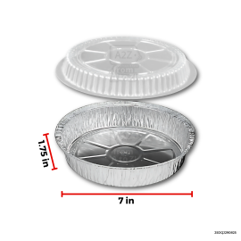 Aluminum - ROUND PIE w COVER (7x.1.75")
