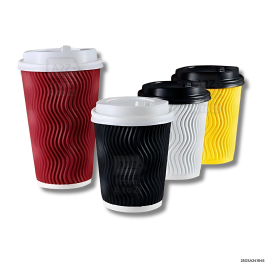 RETAIL - Coffee Cup Rippled Wall (Short) - 8oz - 200 PCS