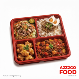 Dilis Rice with Salted Egg, Pata Bihon, Glazed Lemon Chicken, Beef Picadillo