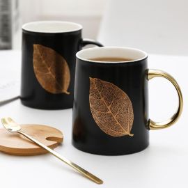 Leaf Mug w Cover Mug Teaspoon & Gift Box
