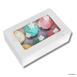 Muffin Box w 6 Cup Holder (9.5 x 6.3 x 3") - 10 PCS