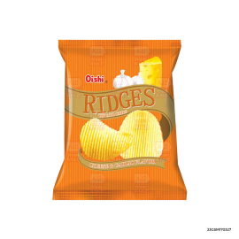 Oishi Ridges Potato Chips Cheese and Garlic | 60g x 1