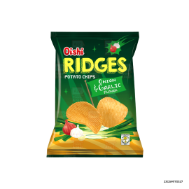 Oishi Ridges Potato Chips Onion and Garlic | 60g x 1