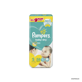 Pampers Baby Dry Taped Jumbo Diaper | Small x 58