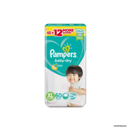 Pampers Baby Dry Taped Super Jumbo Diaper | XL x 60