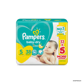 Pampers Baby Dry Taped Value Diaper | Small x 38