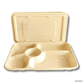 5 division SUGARCANE Meal Tray 22x28x4cm - 200 PCS