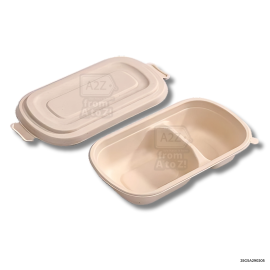 SUGARCANE Take Out w DIVIDER- 850ml (PP) - 10 PCS