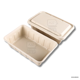 Sugarcane Bagasse Rectangular Tray 1000ml - 200 PCS