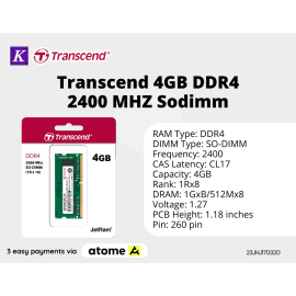 Transcend 4GB DDR4 2400 MHZ Sodimm